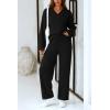 imagePRETTYGARDEN Lounge Sets for Women Two Piece Sweaters Pajama Set Fall Fashion 2026 Loungewear Outfits Matching Winter ClothesBlack