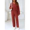 imagePRETTYGARDEN Lounge Sets for Women Two Piece Sweaters Pajama Set Fall Fashion 2026 Loungewear Outfits Matching Winter ClothesBrick Red