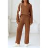 imagePRETTYGARDEN Lounge Sets for Women Two Piece Sweaters Pajama Set Fall Fashion 2026 Loungewear Outfits Matching Winter ClothesBrown