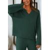 imagePRETTYGARDEN Lounge Sets for Women Two Piece Sweaters Pajama Set Fall Fashion 2026 Loungewear Outfits Matching Winter ClothesDark Green