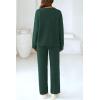 imagePRETTYGARDEN Lounge Sets for Women Two Piece Sweaters Pajama Set Fall Fashion 2026 Loungewear Outfits Matching Winter ClothesDark Green