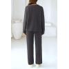 imagePRETTYGARDEN Lounge Sets for Women Two Piece Sweaters Pajama Set Fall Fashion 2026 Loungewear Outfits Matching Winter ClothesDark Grey