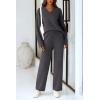 imagePRETTYGARDEN Lounge Sets for Women Two Piece Sweaters Pajama Set Fall Fashion 2026 Loungewear Outfits Matching Winter ClothesDark Grey