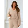 imagePRETTYGARDEN Lounge Sets for Women Two Piece Sweaters Pajama Set Fall Fashion 2026 Loungewear Outfits Matching Winter ClothesKhaki