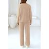 imagePRETTYGARDEN Lounge Sets for Women Two Piece Sweaters Pajama Set Fall Fashion 2026 Loungewear Outfits Matching Winter ClothesKhaki