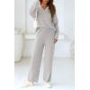 imagePRETTYGARDEN Lounge Sets for Women Two Piece Sweaters Pajama Set Fall Fashion 2026 Loungewear Outfits Matching Winter ClothesLight Grey