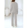 imagePRETTYGARDEN Lounge Sets for Women Two Piece Sweaters Pajama Set Fall Fashion 2026 Loungewear Outfits Matching Winter ClothesLight Grey