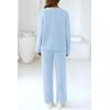 imagePRETTYGARDEN Lounge Sets for Women Two Piece Sweaters Pajama Set Fall Fashion 2026 Loungewear Outfits Matching Winter ClothesSky Blue