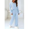 imagePRETTYGARDEN Lounge Sets for Women Two Piece Sweaters Pajama Set Fall Fashion 2026 Loungewear Outfits Matching Winter ClothesSky Blue