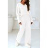 imagePRETTYGARDEN Lounge Sets for Women Two Piece Sweaters Pajama Set Fall Fashion 2026 Loungewear Outfits Matching Winter ClothesWhite