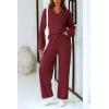 imagePRETTYGARDEN Lounge Sets for Women Two Piece Sweaters Pajama Set Fall Fashion 2026 Loungewear Outfits Matching Winter ClothesWine Red