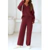 imagePRETTYGARDEN Lounge Sets for Women Two Piece Sweaters Pajama Set Fall Fashion 2026 Loungewear Outfits Matching Winter ClothesWine Red