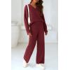 imagePRETTYGARDEN Lounge Sets for Women Two Piece Sweaters Pajama Set Fall Fashion 2026 Loungewear Outfits Matching Winter ClothesWine Red