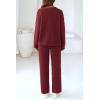 imagePRETTYGARDEN Lounge Sets for Women Two Piece Sweaters Pajama Set Fall Fashion 2026 Loungewear Outfits Matching Winter ClothesWine Red