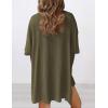 imagePRETTYGARDEN Women 2 Piece Lounge Set 2026 Summer Casual Oversized Shirts Biker Shorts Matching Airport Travel Outfit ClothesArmy Green