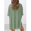 imagePRETTYGARDEN Women 2 Piece Lounge Set 2026 Summer Casual Oversized Shirts Biker Shorts Matching Airport Travel Outfit ClothesBean Green