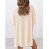 imagePRETTYGARDEN Women 2 Piece Lounge Set 2026 Summer Casual Oversized Shirts Biker Shorts Matching Airport Travel Outfit ClothesBeige