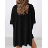 imagePRETTYGARDEN Women 2 Piece Lounge Set 2026 Summer Casual Oversized Shirts Biker Shorts Matching Airport Travel Outfit ClothesBlack