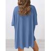 imagePRETTYGARDEN Women 2 Piece Lounge Set 2026 Summer Casual Oversized Shirts Biker Shorts Matching Airport Travel Outfit ClothesBlue