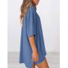 imagePRETTYGARDEN Women 2 Piece Lounge Set 2026 Summer Casual Oversized Shirts Biker Shorts Matching Airport Travel Outfit ClothesBlue