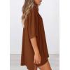 imagePRETTYGARDEN Women 2 Piece Lounge Set 2026 Summer Casual Oversized Shirts Biker Shorts Matching Airport Travel Outfit ClothesBrown