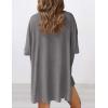 imagePRETTYGARDEN Women 2 Piece Lounge Set 2026 Summer Casual Oversized Shirts Biker Shorts Matching Airport Travel Outfit ClothesDark Grey