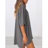 imagePRETTYGARDEN Women 2 Piece Lounge Set 2026 Summer Casual Oversized Shirts Biker Shorts Matching Airport Travel Outfit ClothesDark Grey