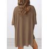 imagePRETTYGARDEN Women 2 Piece Lounge Set 2026 Summer Casual Oversized Shirts Biker Shorts Matching Airport Travel Outfit ClothesDark Khaki