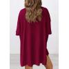 imagePRETTYGARDEN Women 2 Piece Lounge Set 2026 Summer Casual Oversized Shirts Biker Shorts Matching Airport Travel Outfit ClothesDeep Red