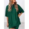 imagePRETTYGARDEN Women 2 Piece Lounge Set 2026 Summer Casual Oversized Shirts Biker Shorts Matching Airport Travel Outfit ClothesGreen
