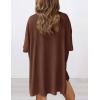 imagePRETTYGARDEN Women 2 Piece Lounge Set 2026 Summer Casual Oversized Shirts Biker Shorts Matching Airport Travel Outfit ClothesLight Coffee