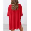 imagePRETTYGARDEN Women 2 Piece Lounge Set 2026 Summer Casual Oversized Shirts Biker Shorts Matching Airport Travel Outfit ClothesRed