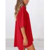 imagePRETTYGARDEN Women 2 Piece Lounge Set 2026 Summer Casual Oversized Shirts Biker Shorts Matching Airport Travel Outfit ClothesRed