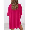 imagePRETTYGARDEN Women 2 Piece Lounge Set 2026 Summer Casual Oversized Shirts Biker Shorts Matching Airport Travel Outfit ClothesRose Red