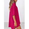 imagePRETTYGARDEN Women 2 Piece Lounge Set 2026 Summer Casual Oversized Shirts Biker Shorts Matching Airport Travel Outfit ClothesRose Red