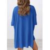 imagePRETTYGARDEN Women 2 Piece Lounge Set 2026 Summer Casual Oversized Shirts Biker Shorts Matching Airport Travel Outfit ClothesRoyal Blue