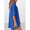imagePRETTYGARDEN Women 2 Piece Lounge Set 2026 Summer Casual Oversized Shirts Biker Shorts Matching Airport Travel Outfit ClothesRoyal Blue