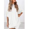 imagePRETTYGARDEN Women 2 Piece Lounge Set 2026 Summer Casual Oversized Shirts Biker Shorts Matching Airport Travel Outfit ClothesWhite