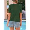 imagePRETTYGARDEN Women Summer Crochet Puff Short Sleeve Cardigan Lightweight Spring Cropped Button Up Beach Knit Sweater TopsGreen