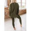 imagePRETTYGARDEN Womens 2 Piece Outfits 2026 Spring Long Sleeve Tunic Tops Legging Pants Fall Matching Lounge Sets SweatsuitsArmy Green