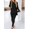 imagePRETTYGARDEN Womens 2 Piece Outfits 2026 Spring Long Sleeve Tunic Tops Legging Pants Fall Matching Lounge Sets SweatsuitsBlack