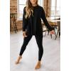 imagePRETTYGARDEN Womens 2 Piece Outfits 2026 Spring Long Sleeve Tunic Tops Legging Pants Fall Matching Lounge Sets SweatsuitsBlack