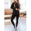 imagePRETTYGARDEN Womens 2 Piece Outfits 2026 Spring Long Sleeve Tunic Tops Legging Pants Fall Matching Lounge Sets SweatsuitsBlack