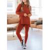 imagePRETTYGARDEN Womens 2 Piece Outfits 2026 Spring Long Sleeve Tunic Tops Legging Pants Fall Matching Lounge Sets SweatsuitsBrick Red