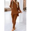 imagePRETTYGARDEN Womens 2 Piece Outfits 2026 Spring Long Sleeve Tunic Tops Legging Pants Fall Matching Lounge Sets SweatsuitsCaramel