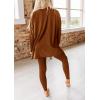 imagePRETTYGARDEN Womens 2 Piece Outfits 2026 Spring Long Sleeve Tunic Tops Legging Pants Fall Matching Lounge Sets SweatsuitsCaramel