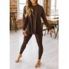 imagePRETTYGARDEN Womens 2 Piece Outfits 2026 Spring Long Sleeve Tunic Tops Legging Pants Fall Matching Lounge Sets SweatsuitsCoffee