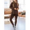imagePRETTYGARDEN Womens 2 Piece Outfits 2026 Spring Long Sleeve Tunic Tops Legging Pants Fall Matching Lounge Sets SweatsuitsCoffee