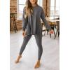 imagePRETTYGARDEN Womens 2 Piece Outfits 2026 Spring Long Sleeve Tunic Tops Legging Pants Fall Matching Lounge Sets SweatsuitsDark Grey