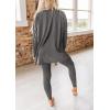 imagePRETTYGARDEN Womens 2 Piece Outfits 2026 Spring Long Sleeve Tunic Tops Legging Pants Fall Matching Lounge Sets SweatsuitsDark Grey
